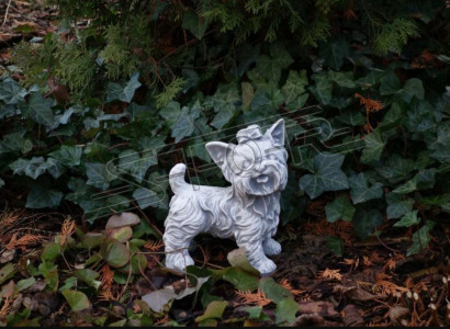 Garden Decoration Dog White Patio Stone Figures Decorative Statue Figure